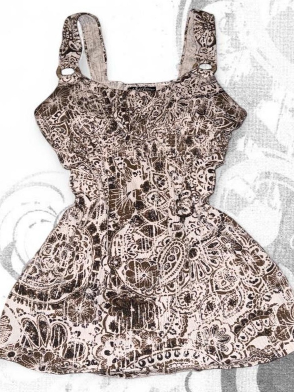 Self Esteem Brown Paisley Tank